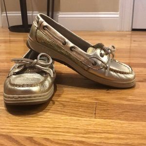 Sebago Gold Sequin Boat Shoes